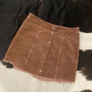 🔮SOLD🔮Brown Corduroy Button Up Mini Skirt